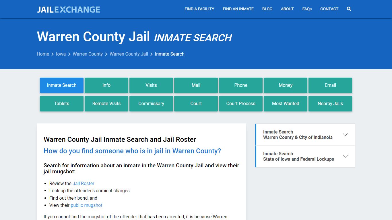 Inmate Search: Roster & Mugshots - Warren County Jail, IA