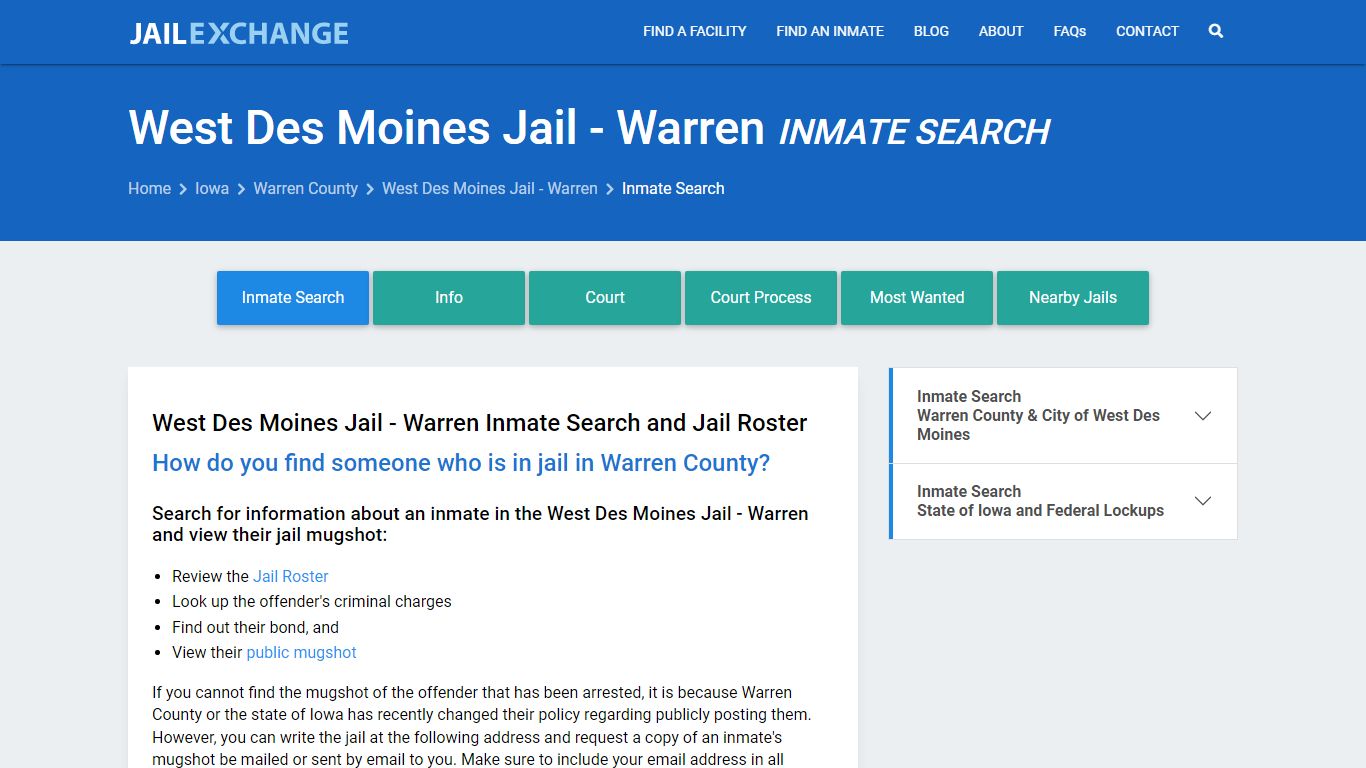 West Des Moines Jail - Warren Inmate Search - Jail Exchange